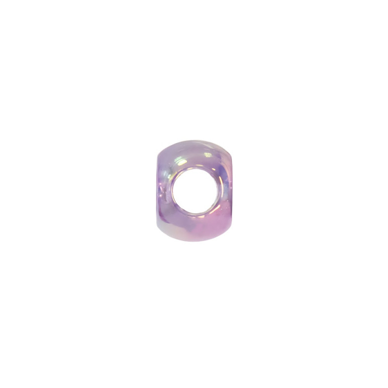 Koralik plastikowy 8 mm okrągły przezroczysty tęczowy fioletowy 1 szt