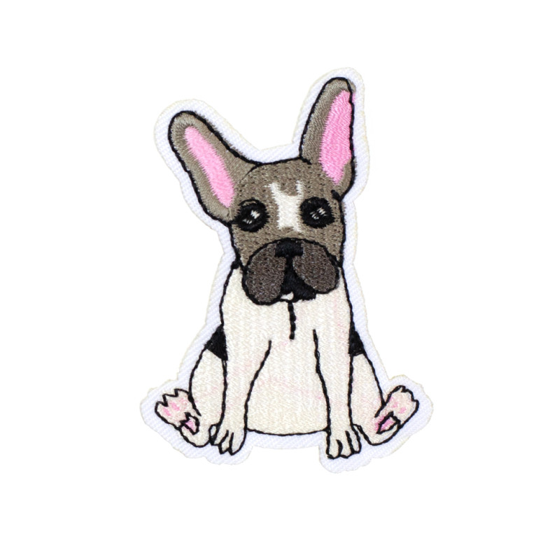 Fabric patch 70×50 mm Dog mix colors 1 pc.