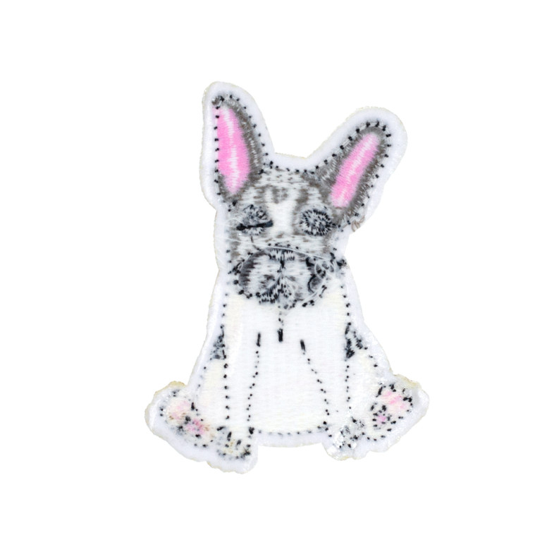 Fabric patch 70×50 mm Dog mix colors 1 pc.