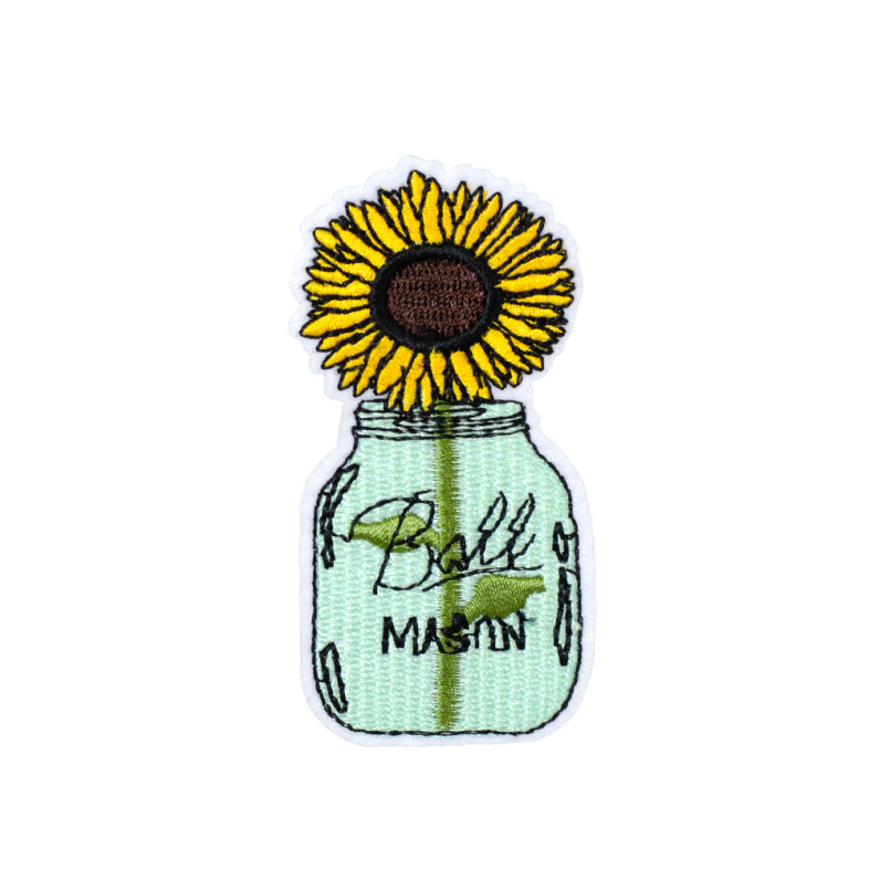 Fabric patch 45×70 mm Sunflower mix of colors 1 pc.