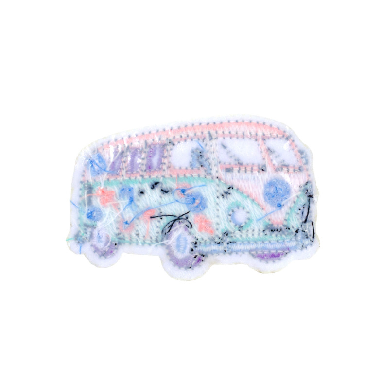 Fabric patch 70×45 mm Bus blue 1 pc.