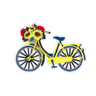 Fabric patch 80×50 mm Bicycle yellow 1 pc.