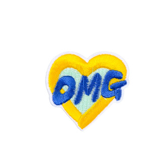 Fabric patch 45×45 mm Heart blue-yellow 1 pc.