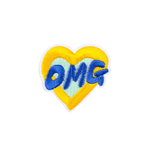 Fabric patch 45×45 mm Heart blue-yellow 1 pc.
