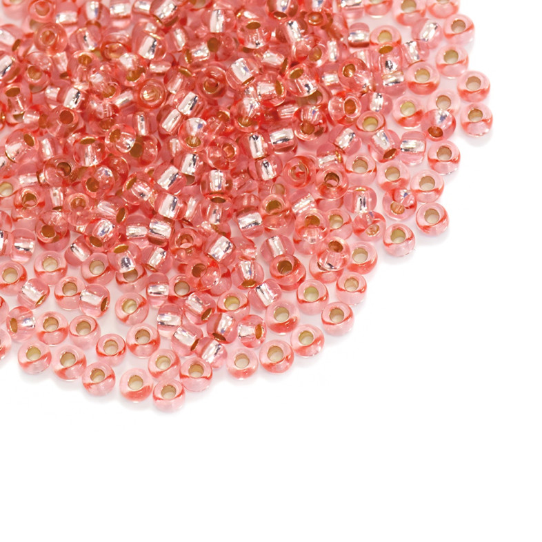 78291 Czech Preciosa beads 10/0 with silver line pink 5g