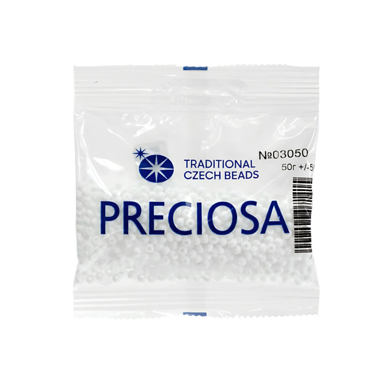 03050 Czech beads Preciosa 6/0 white 50g