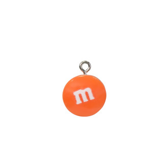 Plastic pendant M&M's orange 1 pc.