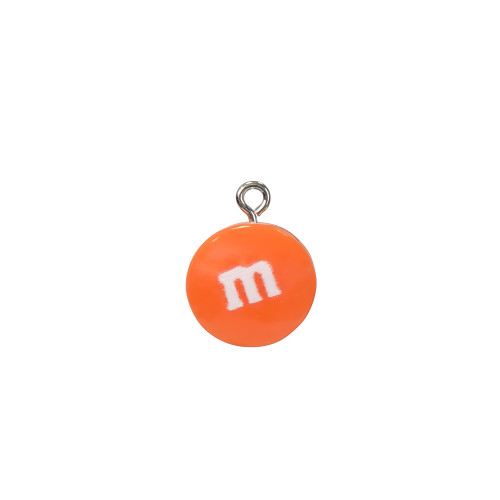 Plastic pendant M&M's orange 1 pc.