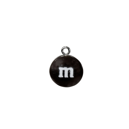 Plastic pendant M&M's black 1 pc