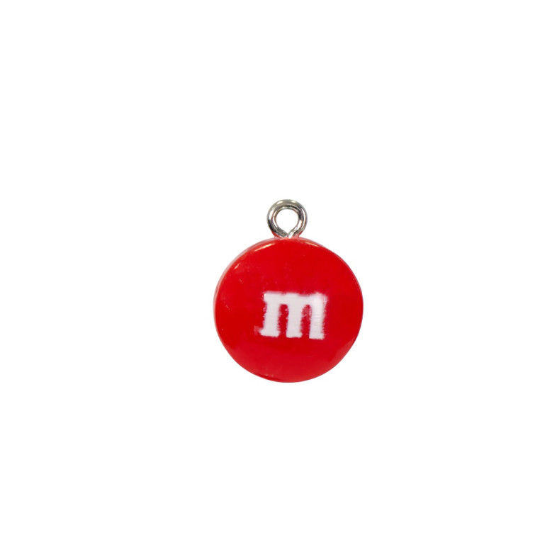 Plastic pendant M&M's red 1 pc.