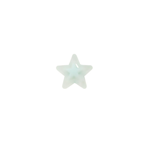 Plastic bead Star 16 mm under glass blue 1 pc.