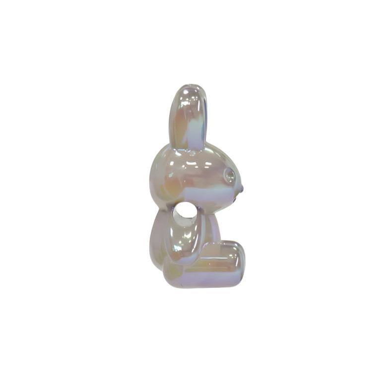 Koralik plastikowy 25×15 mm Króliczek fioletowa 1 szt