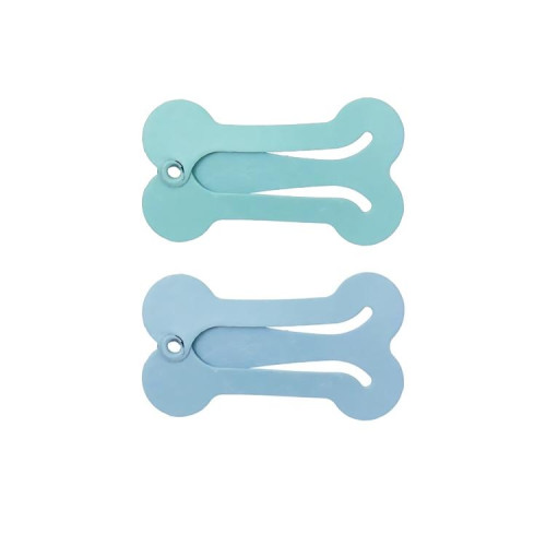 Hairpin 25×13 mm Bone turquoise and lilac pack of 2 pcs