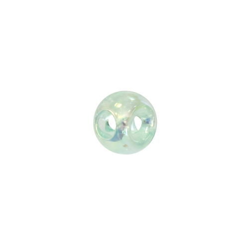 Plastic bead 8 mm round transparent rainbow turquoise 1 pc