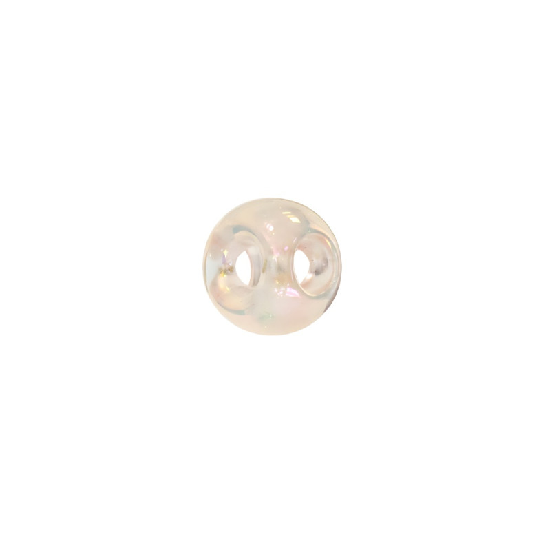 Koralik plastikowy 8 mm okrągły przezroczysty tęczowy biały 1 szt