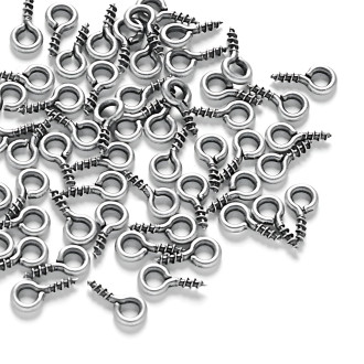 Jewelry stud with notch (screw with eye) 8 mm cupronickel 1 pc.
