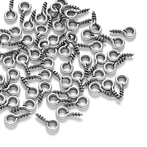 Jewelry stud with notch (screw with eye) 8 mm cupronickel 1 pc.