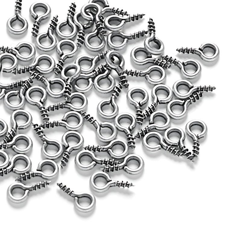 Jewelry stud with notch (screw with eye) 8 mm cupronickel 1 pc.