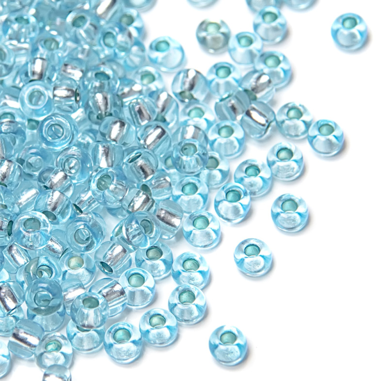 78134 Czech Preciosa beads 10/0 with silver center blue 5g