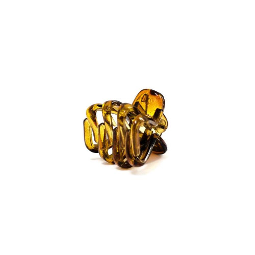 Spinka krab do włosów 30×20 mm czarno-żółta 1 szt