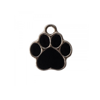 Enamel pendant Paw black 1 pc.