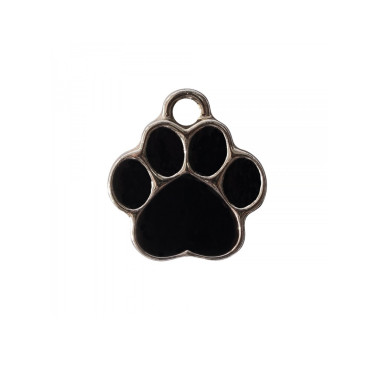 Enamel pendant Paw black 1 pc.