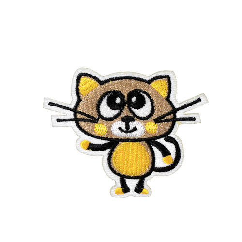 Fabric patch 60×70 mm Cat black and yellow 1 pc.