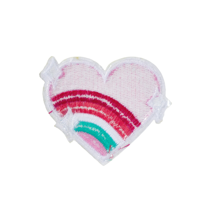 Fabric patch Rainbow Heart 1 pc.