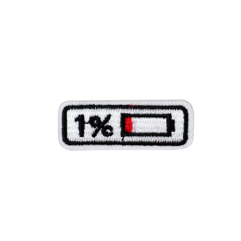 Fabric patch 45×15 mm Battery 1% mix of colors 1 pc.
