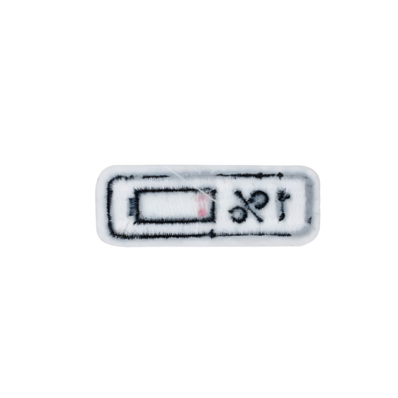 Fabric patch 45×15 mm Battery 1% mix of colors 1 pc.