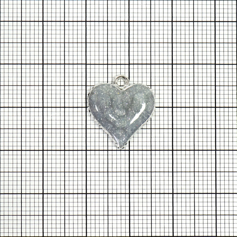 Metal pendant with enamel Heart cupronickel 1 pc