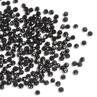 Koralik kryształowy rondelle 4 mm czarny 1 szt