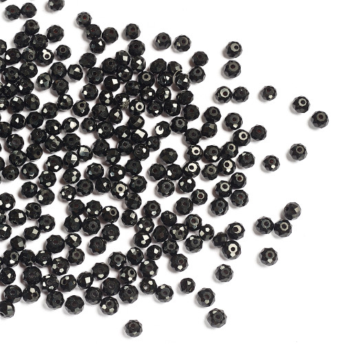 Crystal rondel bead 4 mm black 1 pc