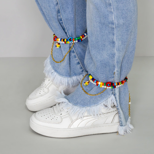 Bracelets (pair) of ceramic beads for feet No. 1