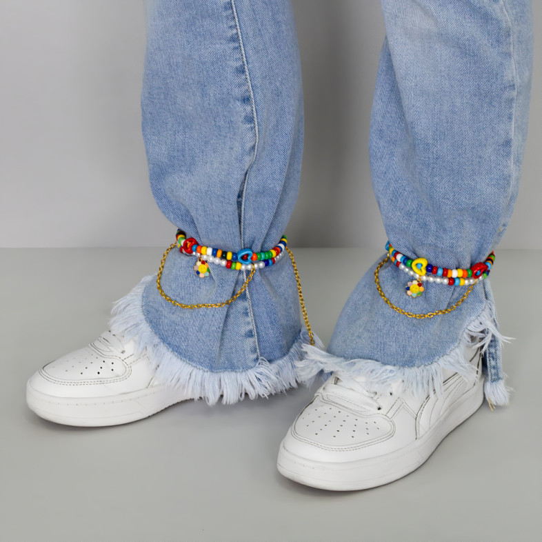 Bracelets (pair) of ceramic beads for feet No. 1