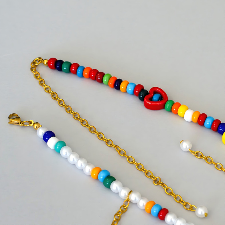 Bracelets (pair) of ceramic beads for feet No. 1