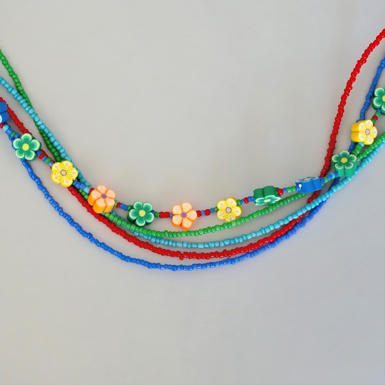 Bracelet made of beads and polymer clay beads for the waist No. 4