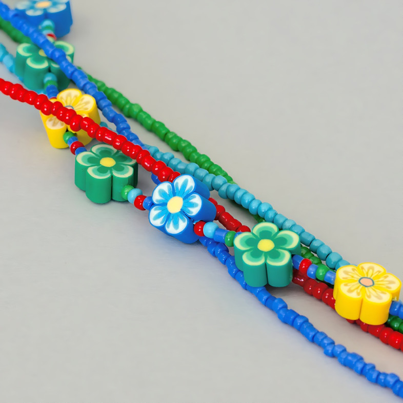 Bracelet made of beads and polymer clay beads for the waist No. 4