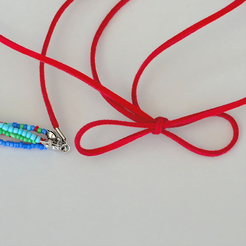 Bracelet made of beads and polymer clay beads for the waist No. 4