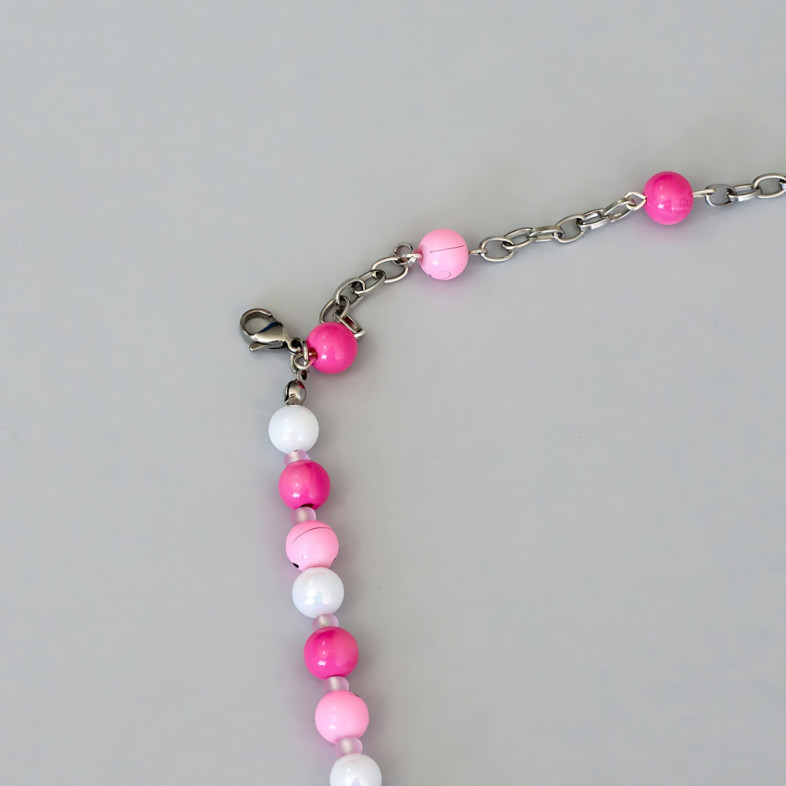 Bracelets (pair) made of plastic and glass beads for feet No. 9