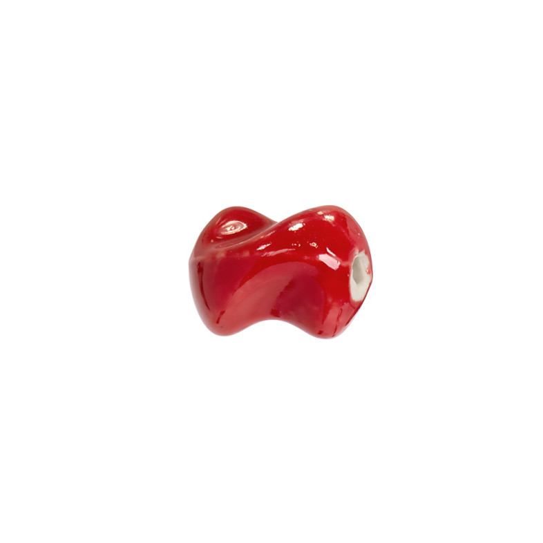 Ceramic spiral bead red 1 pc