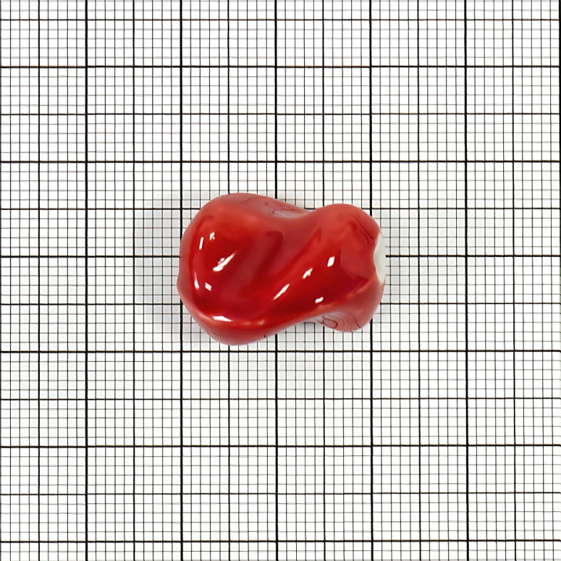 Ceramic spiral bead red 1 pc