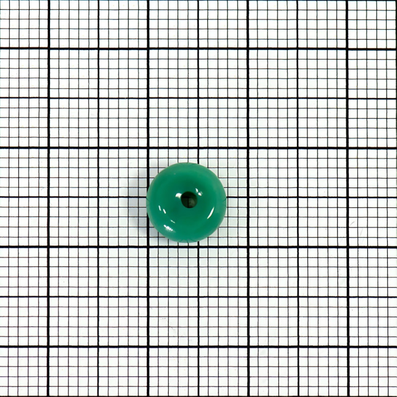 Koralik szklany okrągły płaski 5x8 mm zielony 1 szt