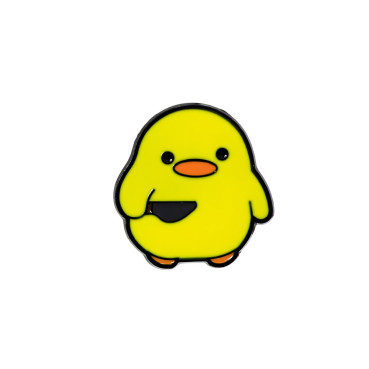 Metal pin badge Duckling yellow 1 pc.