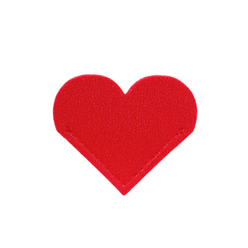 Leather bookmark 5x6 cm Heart red 1 pc