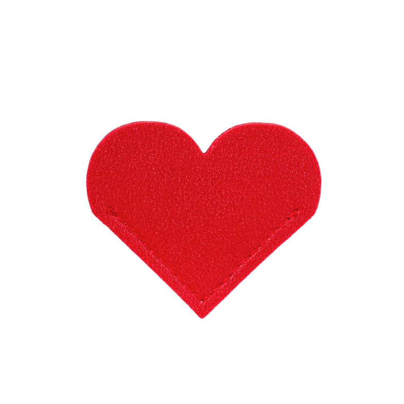Leather bookmark 5x6 cm Heart red 1 pc