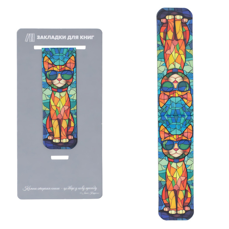 Bookmark for books 6x2 cm Cat mix colors 1 pc