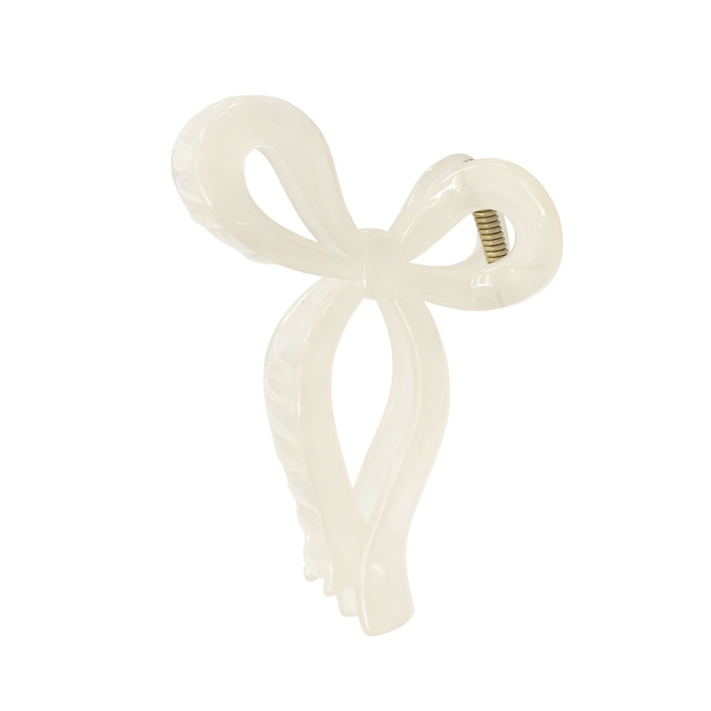 Crab hair clip 11 cm Beige bow 1 pc