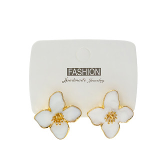 Earrings 4-Petal Flower Mixed Colors (pair)