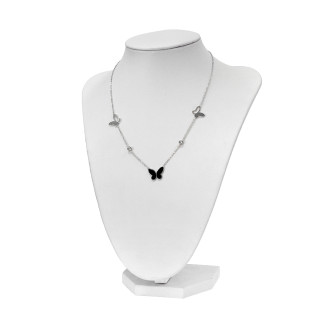 Necklace Black Butterfly Silver 1 pc